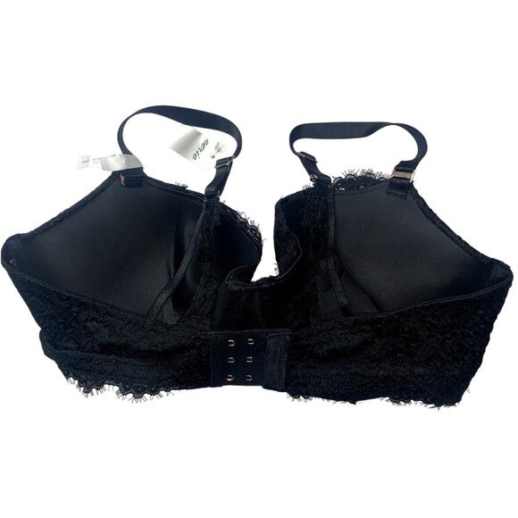 Aerie Women's Black Real Power Paisley Lace Balconette Bra Size 34DD - Picture 4 of 11